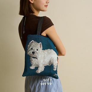 Dare买手店 SoftServe 小狗油画包轻奢手提包高级感秋冬流行爆款