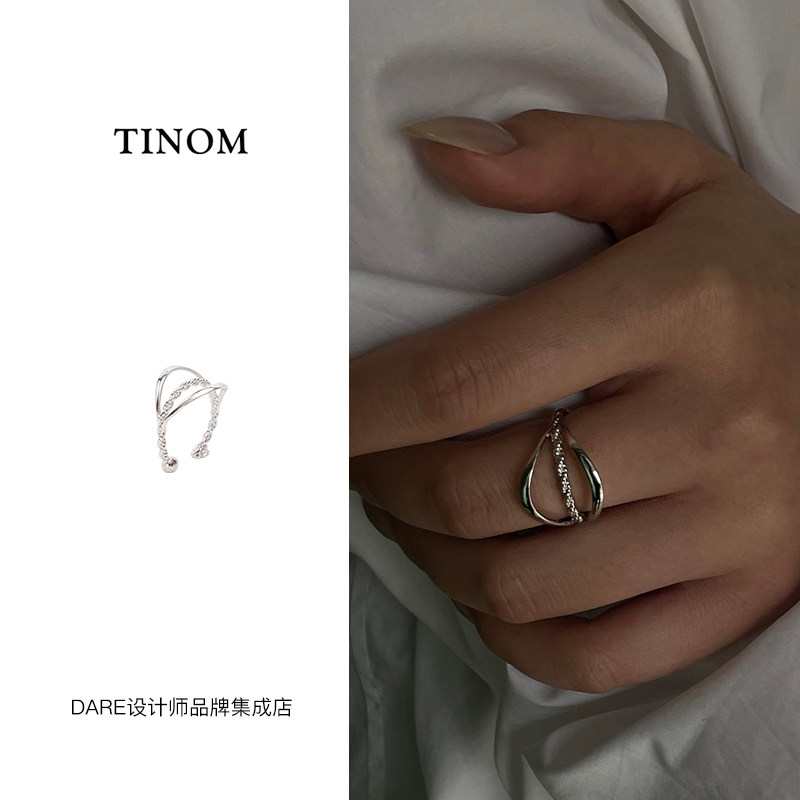 TINOM三层点花戒小众戒指首饰
