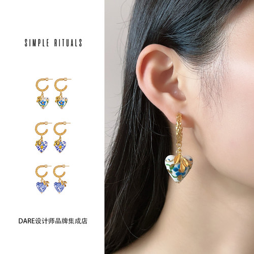 simplerituals蔓藤爱心耳环耳饰
