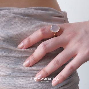 Dare买手店 any Awareness紫玉髓开口戒精致小巧原创设计复古戒指