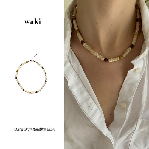 waki砂砾果实串珠项链小众首饰
