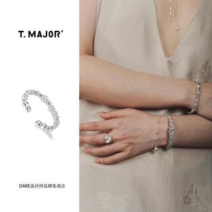 Dare买手店 绽放曼陀罗花开口手镯925银复古古法原创首饰 T.MAJOR