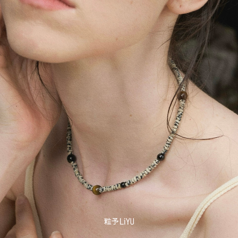 Dare买手店 粒予LIYU 探索项链天然石串珠虎眼石黑玛瑙原创首饰女