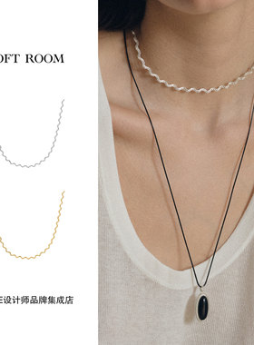 SOFT ROOM 波浪花边织带项链原创设计复古小众首饰度假气质百搭女
