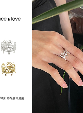 Dare买手店 lace&love花冠戒指清冷气质复古原创设计饰品首饰度假
