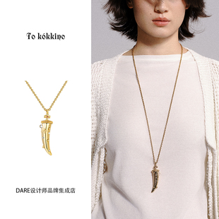 金属象牙水晶长项链金色复古首饰个性 tokokkino正品 Dare买手店
