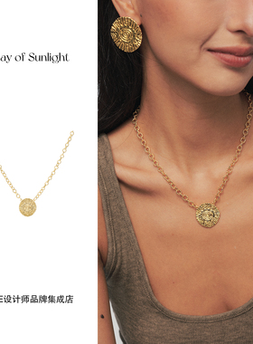 Dare买手店 A ray of sunlight太阳金币项链金色复古欧美度假饰品