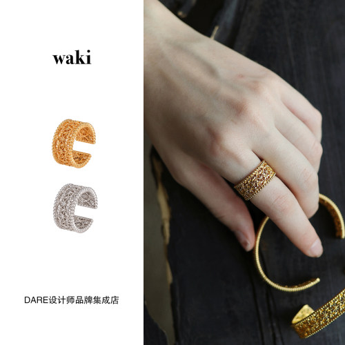 Dare买手店 waki 奥拉雏菊戒指金色复古欧美小众戒指宽戒食指戒女