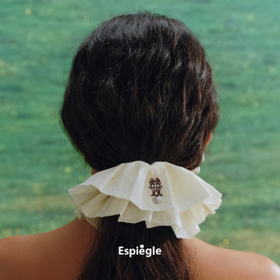 Dare买手店 三文鱼贝壳刺绣发圈原创设计头绳低马尾发饰 espiegle