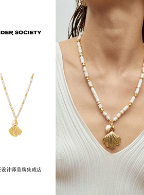 Dare买手店Tender society可替换吊坠贝壳海螺流苏串珠项链天然石