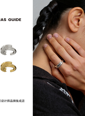 BIAS GUID 流转拼接戒指开口戒叠戴复古金色饰品首饰925银买手店