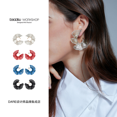 Dare买手店beadsu workshop【植物志】木耳边C形耳环原创耳饰度假