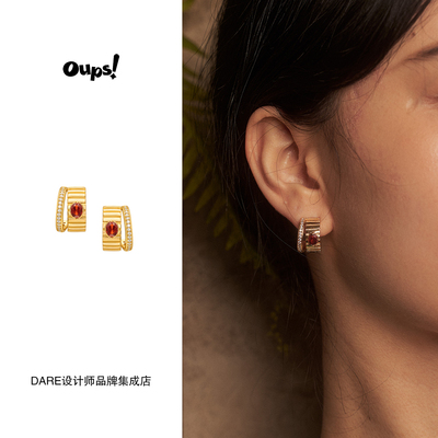 张婧仪同款oups！华灯初上耳环金色复古高级经典原创设计耳饰女