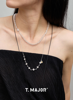 Dare买手店 T.MAJOR 星蕊拼链长项链原创设计饰品首饰气质925银女