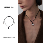 Dare买手店 sesame sea镜黑绳chocker可调节百搭气质原创首饰项链