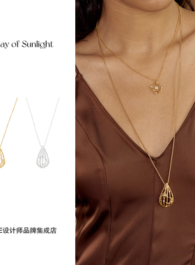 Dare买手店 A ray of sunlight水滴星月长项链金色长链毛衣链小众