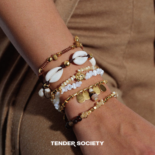 DARE买手店Tender society 手链天然石复古金色叠戴欧美手串组女