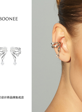 Dare买手店Boonee液态金属宝石水滴吊坠耳夹无耳洞耳骨夹原创首饰