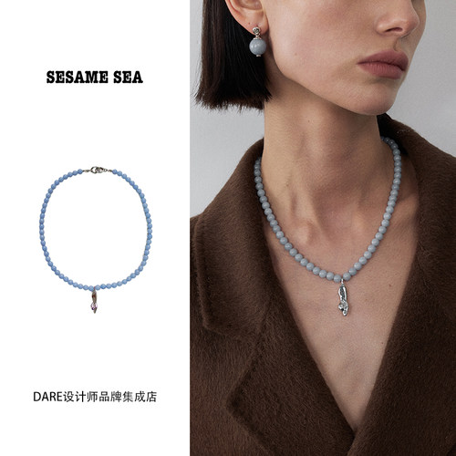 Dare买手店 sesame sea 天使石雕塑项链串珠复古原创首饰气质百搭