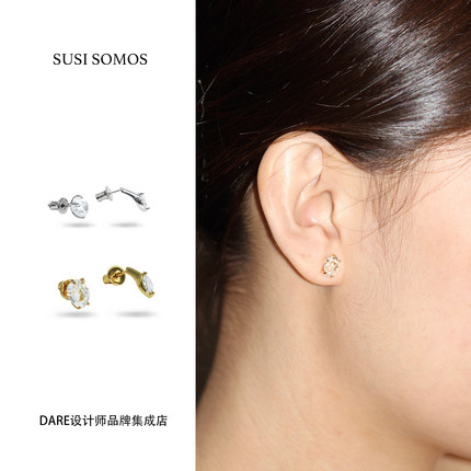 Dare买手店 susi somos 小陨石耳钉925银白水晶小众通勤饰品首饰