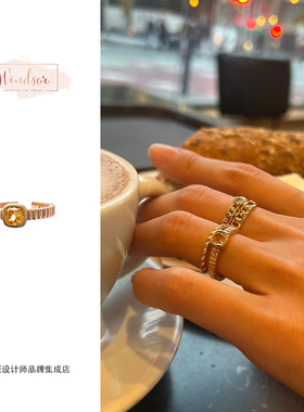 Dare买手店 LHwindsor温莎珠宝柠檬挞戒指黄色水晶设计感开口戒