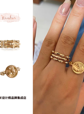 Dare买手店 LHwindsor温莎珠宝狮子古币链条戒指复古小众设计饰品