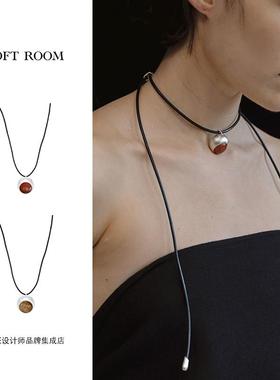 Dare买手店 soft room正品 红浆果黑绳项链叠戴原创设计首饰百搭