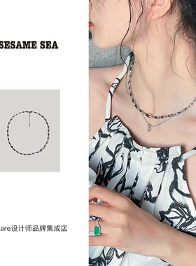 Dare买手店 sesame sea 种子项链拼接锁骨链通勤欧美复古