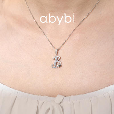 abyb charming自由之心项链aby字母项链小众bling饰品首饰高级女