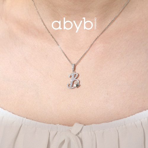 abyb charming自由之心项链aby字母项链小众bling饰品首饰高级女