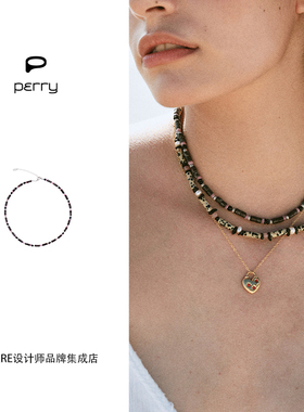 DARE买手店 PERRY卡梅尔前调项链雪花石黑玛瑙小众原创度假天然石