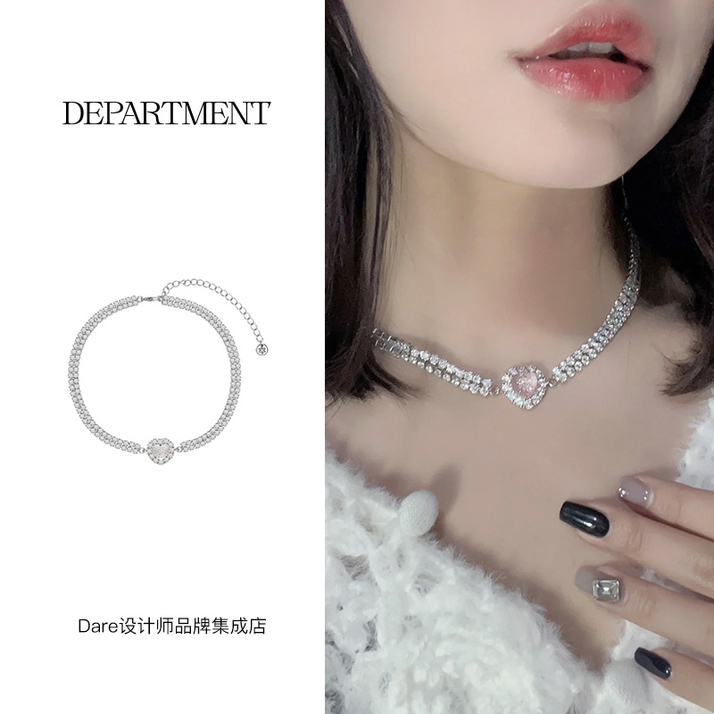 department莉莉的粉桃项链颈链