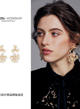 Dare买手店 beadsu workshop【植物志】双层蕙兰耳环复古原创设计