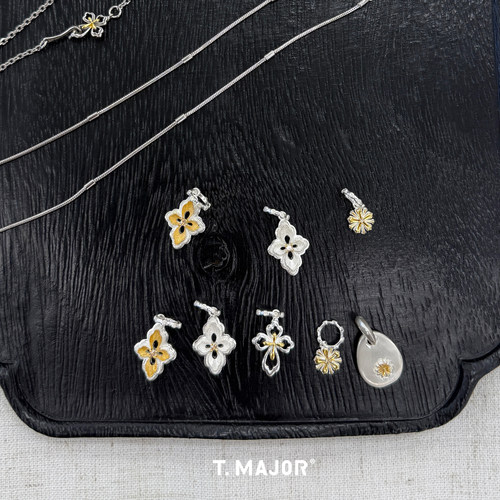 Dare买手店 T.MAJOR 华露双色吊坠925银复古自由组合项链原创设计