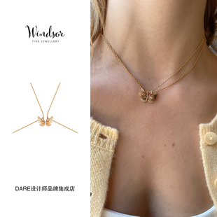 Dare买手店 LHwindsor温莎珠宝蝶影项链原创精致欧美复古饰品首饰