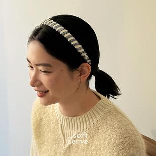 Dare买手店 SoftServe芝麻奶油流苏高级感混线高颅顶发箍秋冬发夹