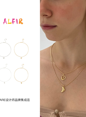 Dare买手店 alfir 正品 面包吊坠项链欧包牛角包欧美金色饰品韩系