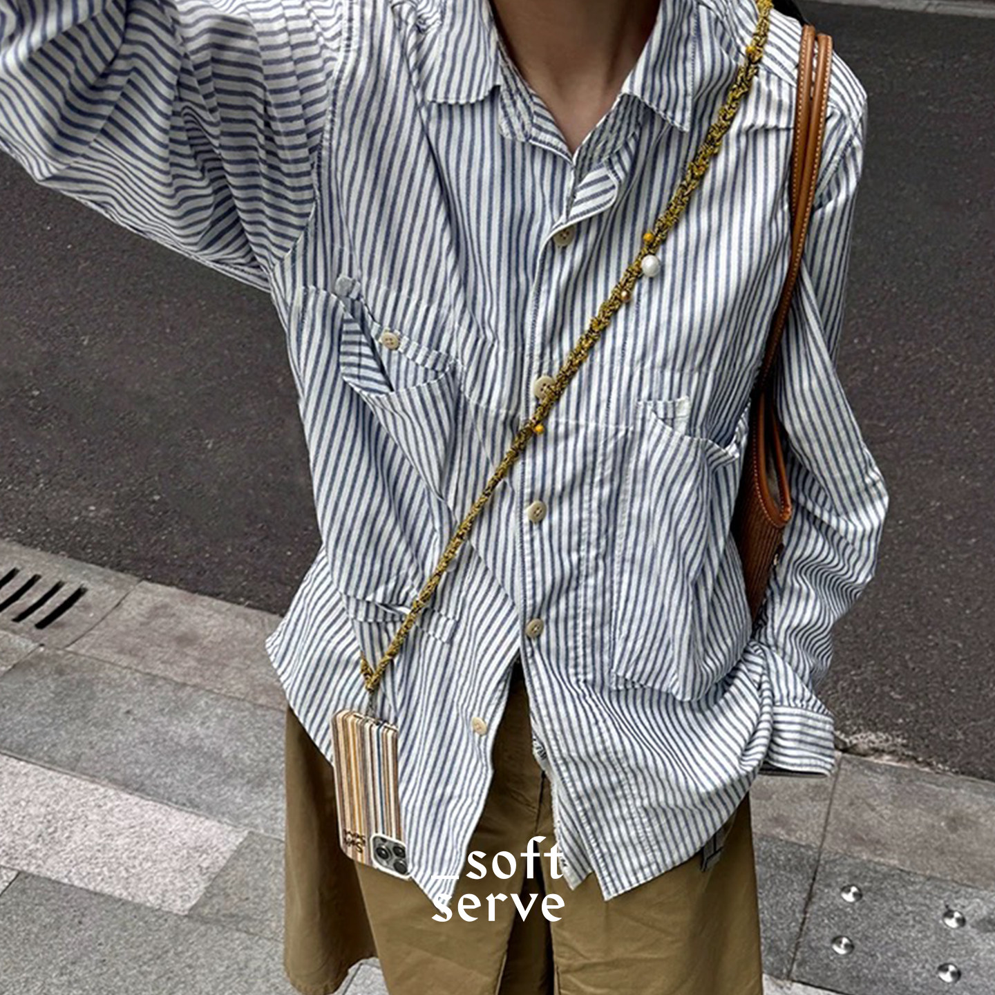 Dare买手店 SoftServe 彩球麻花手机挂绳斜挎可背手机链长款防盗