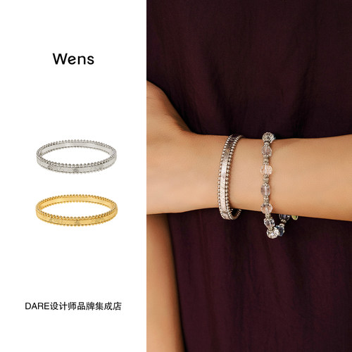 Dare买手店 Wens Jewels部落图腾珠珠窄版手镯复古原创设计首饰女