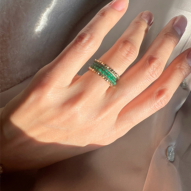 温莎碎金绿玉珠串原创设计