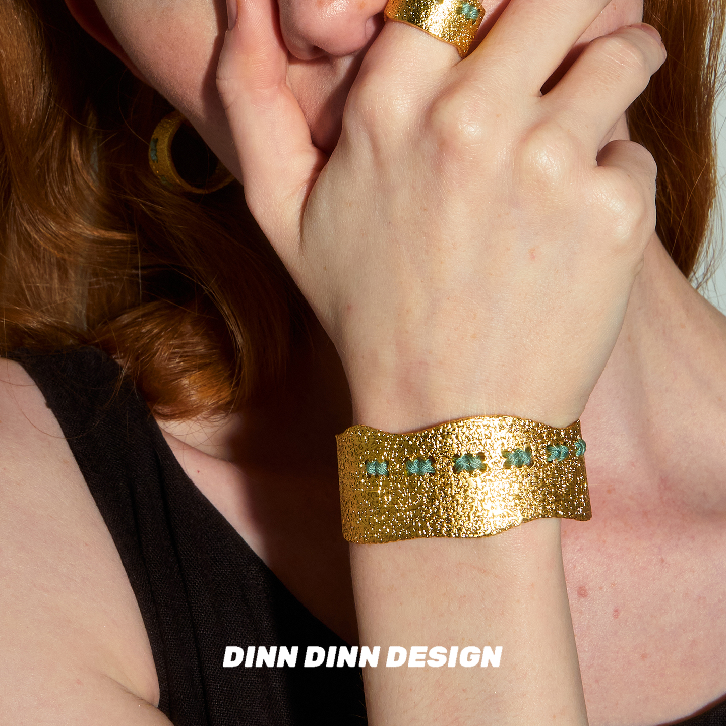 Dare买手店 DINN DINN DESIGN彩色穿线四色宽版手镯原创设计首饰