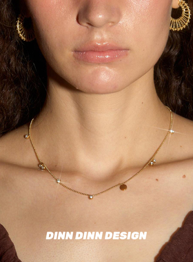 Dare买手店DINN DINN DESIGN小小拼接项链金色复古民族风复古首饰
