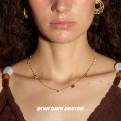 Dare买手店DINN DINN DESIGN小小拼接项链金色复古民族风复古首饰