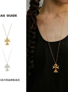 Dare买手店 BIAS GUIDE 赞歌蹄纹守护项链长款复古金色饰品首饰女