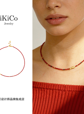 Dare买手店 ikico有鱼红色项链复古原创设计好运饰品马年新品首饰