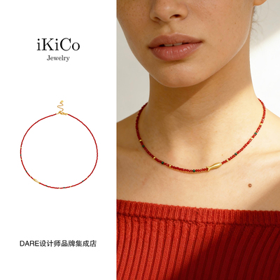 Dare买手店 ikico有鱼红色项链复古原创设计好运饰品马年新品首饰