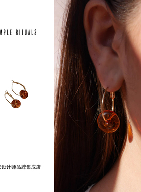 Dare买手店 simple rituals 绝美红茶耳圈小众设计感圈圈耳环首饰