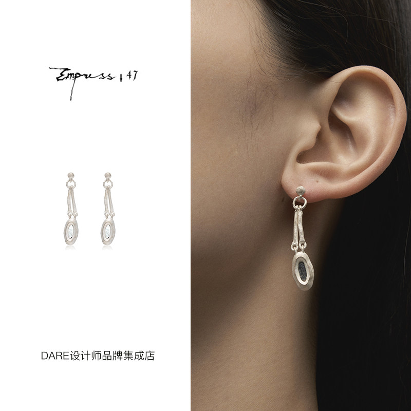 empress47银镜流苏耳钉纯银耳环