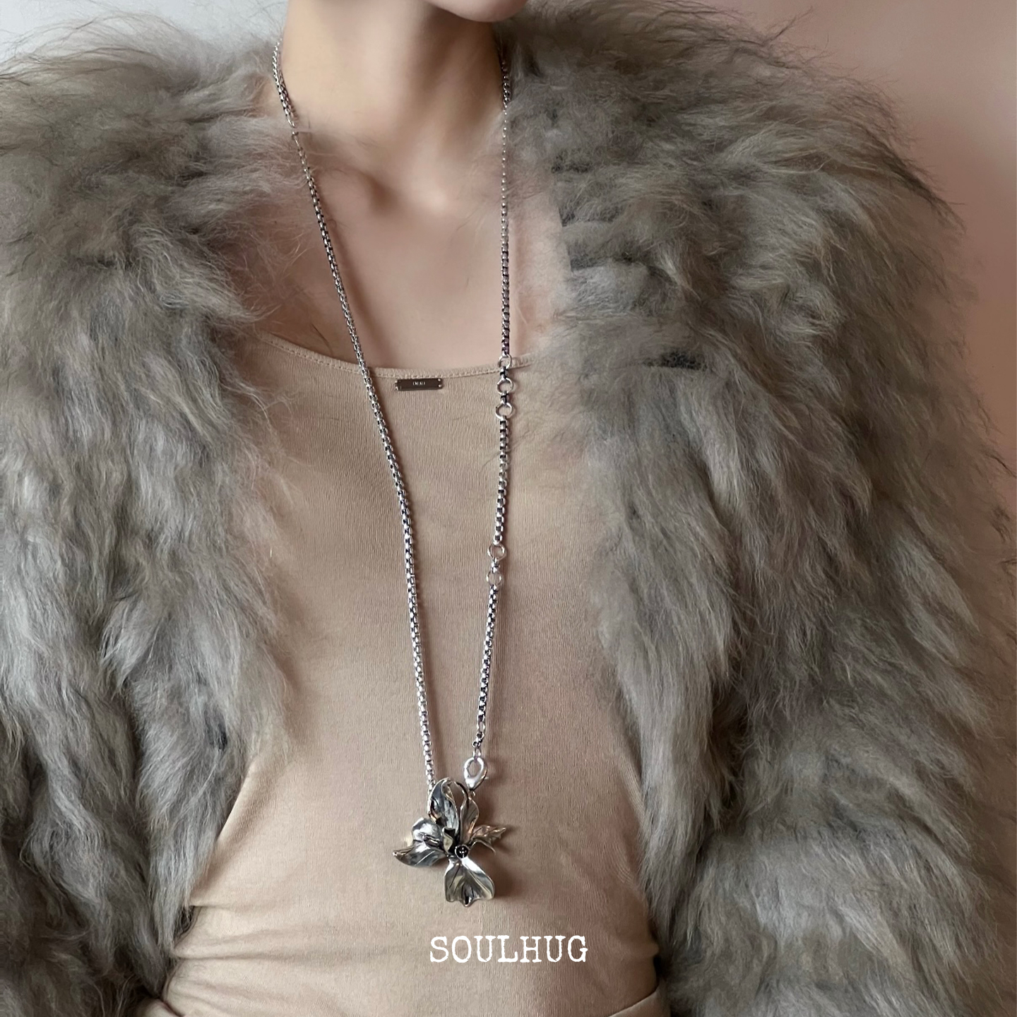 Dare买手店 soulhug留住美好鸢尾花多功能项链长款毛衣链气质首饰