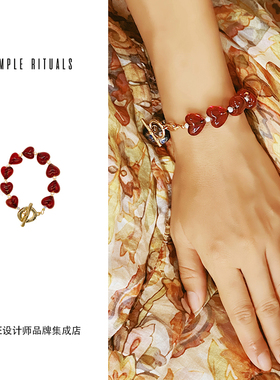 Dare买手店 simple rituals 猩红魔法爱心手链原创红色本命年幸运